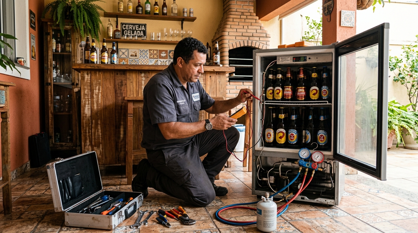 Recarga de gás refrigerante em cervejeira em atendimento no Amazonas, Montes Claros‑MG