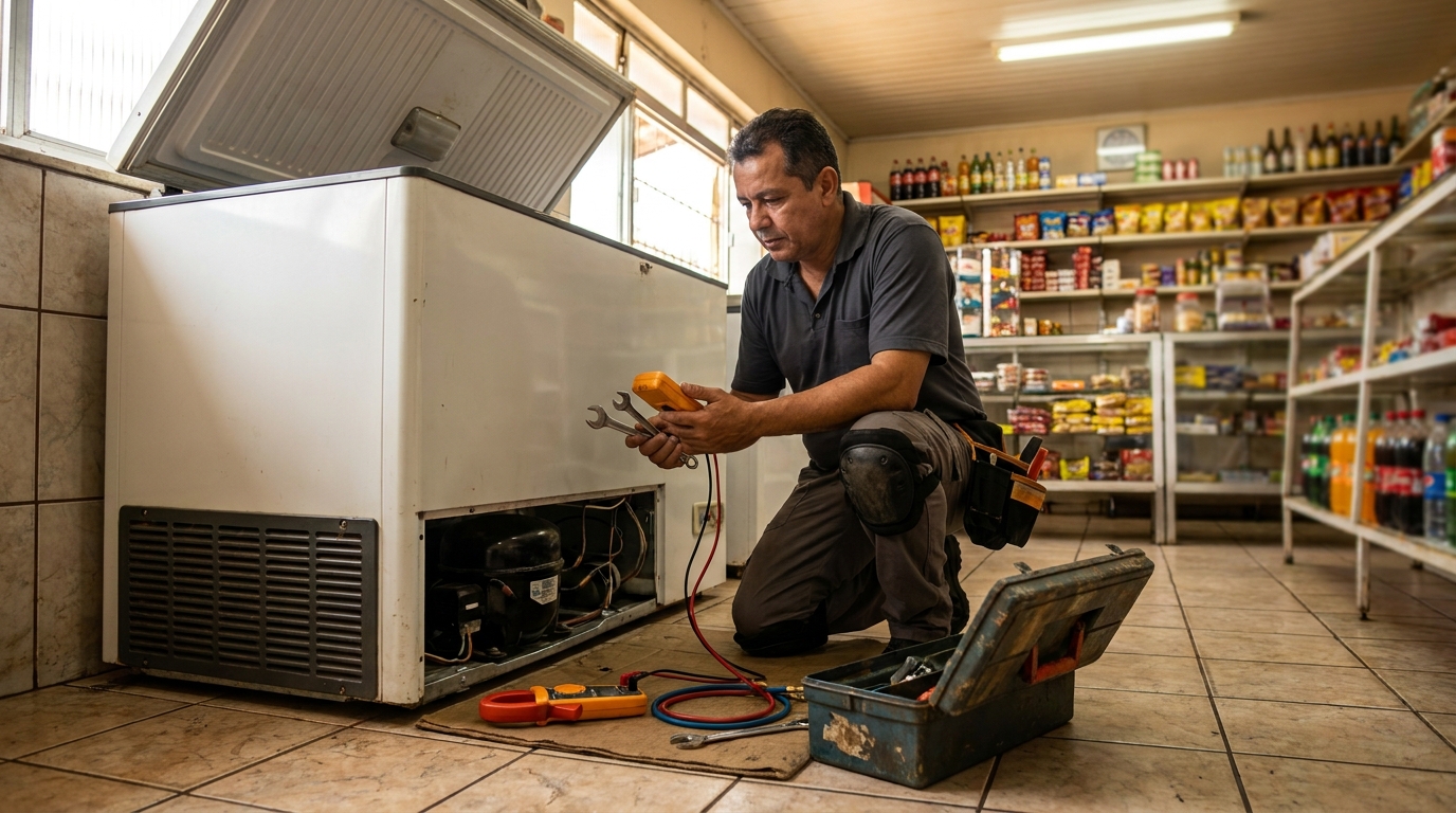 Técnico de conserto de freezer em residência no Amazonas, Montes Claros‑MG
